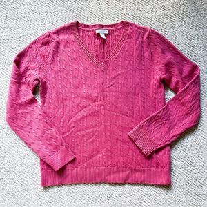 Pretty Pink V-Neck Sweater by Charter Club Medium EUC